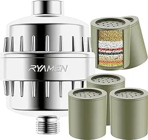 Shower Head Filter for Hard Water 20-Stage, Remove Heavy Metals, Chlorine & More – High Output, Enhanced Filtration for Healthier Skin and Hair