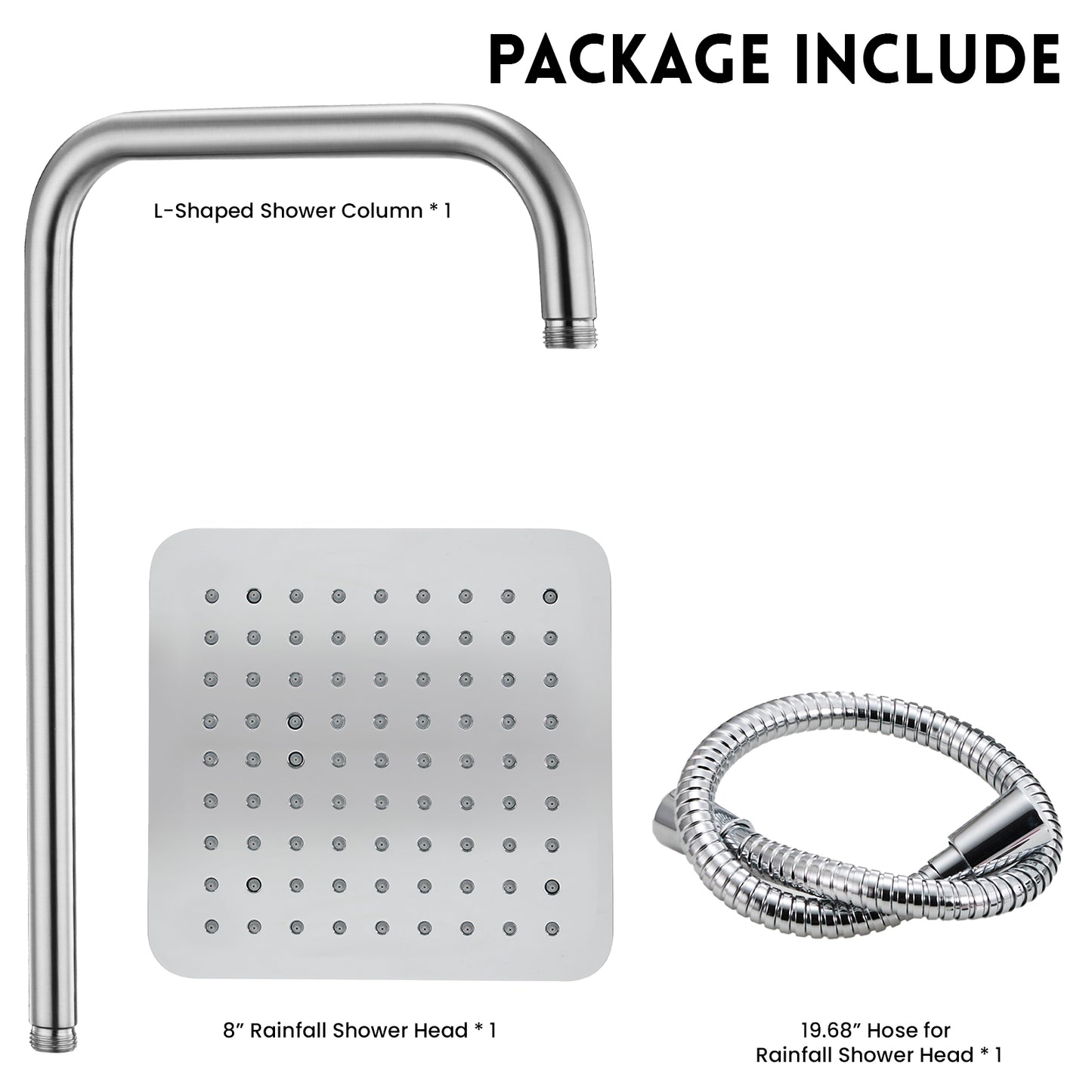 Ryamen 8 inch Top Showerhead Replacement Part Silver