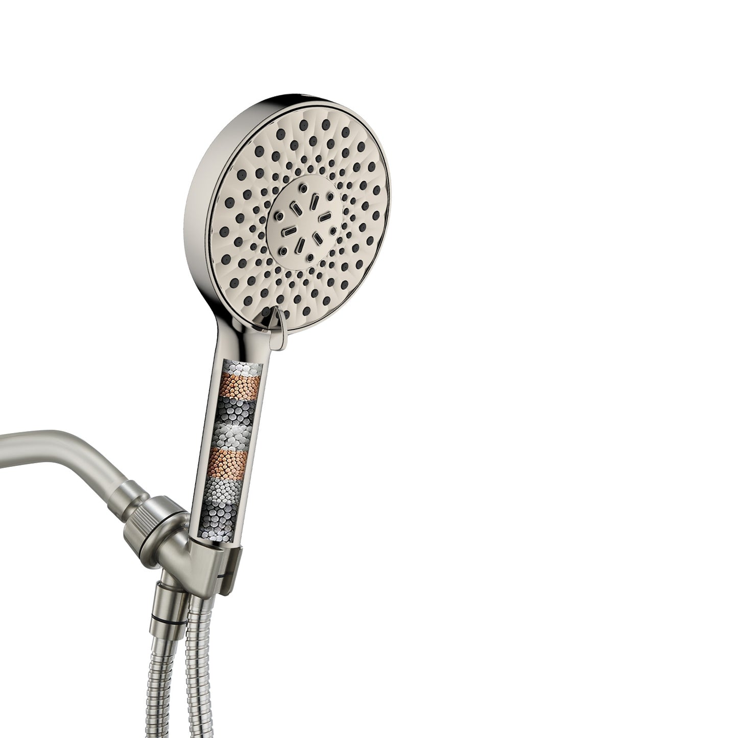 Ryamen Filtered Shower Head with Handheld，High Pressure 9 Spray Mode Showerhead with Hose,Bracket and Minerals Stones Replacement Filters for Hard Water,Anti-clog & Powerful to Clean