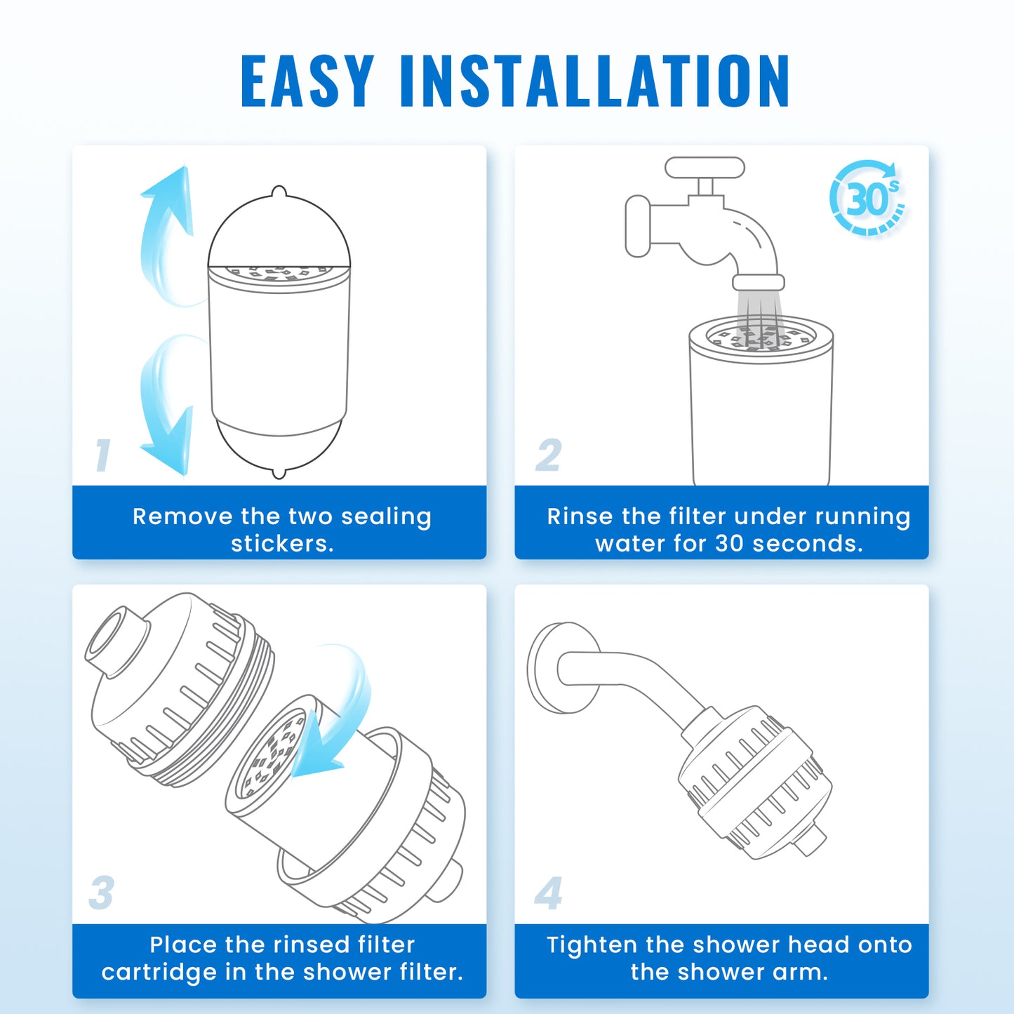 20-Stage Replacement Filter, Remove Heavy Metals, Chlorine & More – High Output, Enhanced Filtration for Healthier Skin and Hair, 3-Pack