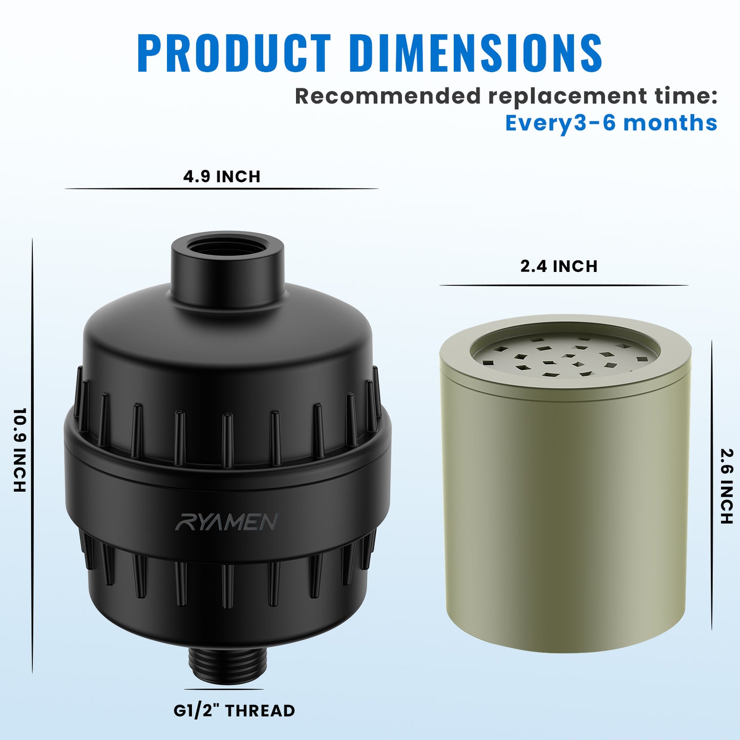 Shower Head Filter for Hard Water 20-Stage, Remove Heavy Metals, Chlorine & More – High Output, Enhanced Filtration for Healthier Skin and Hair (Black)