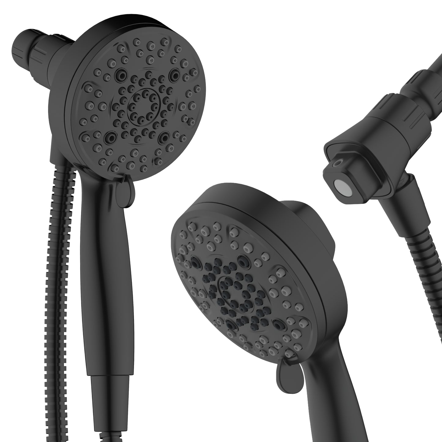 Magnetic Shower Head with Handheld, High Pressure - 6 Spray Modes Handheld Shower Head, Eco-Friendly Magnetic Docking System, 70" Stainless Steel Hose, Tool Free Installation, Matte Black