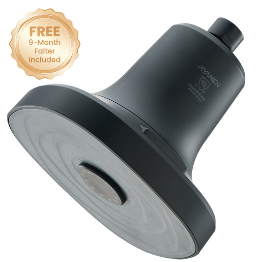 Ryamen Flitered Rain Shower Head (Black/White/Brushed Nickle)