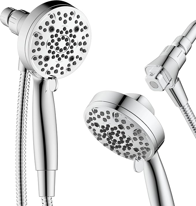 Magnetic Shower Head with Handheld, High Pressure - 6 Spray Modes Handheld Shower Head, Eco-Friendly Magnetic Docking System, 70" Stainless Steel Hose, Tool Free Installation, Matte Black