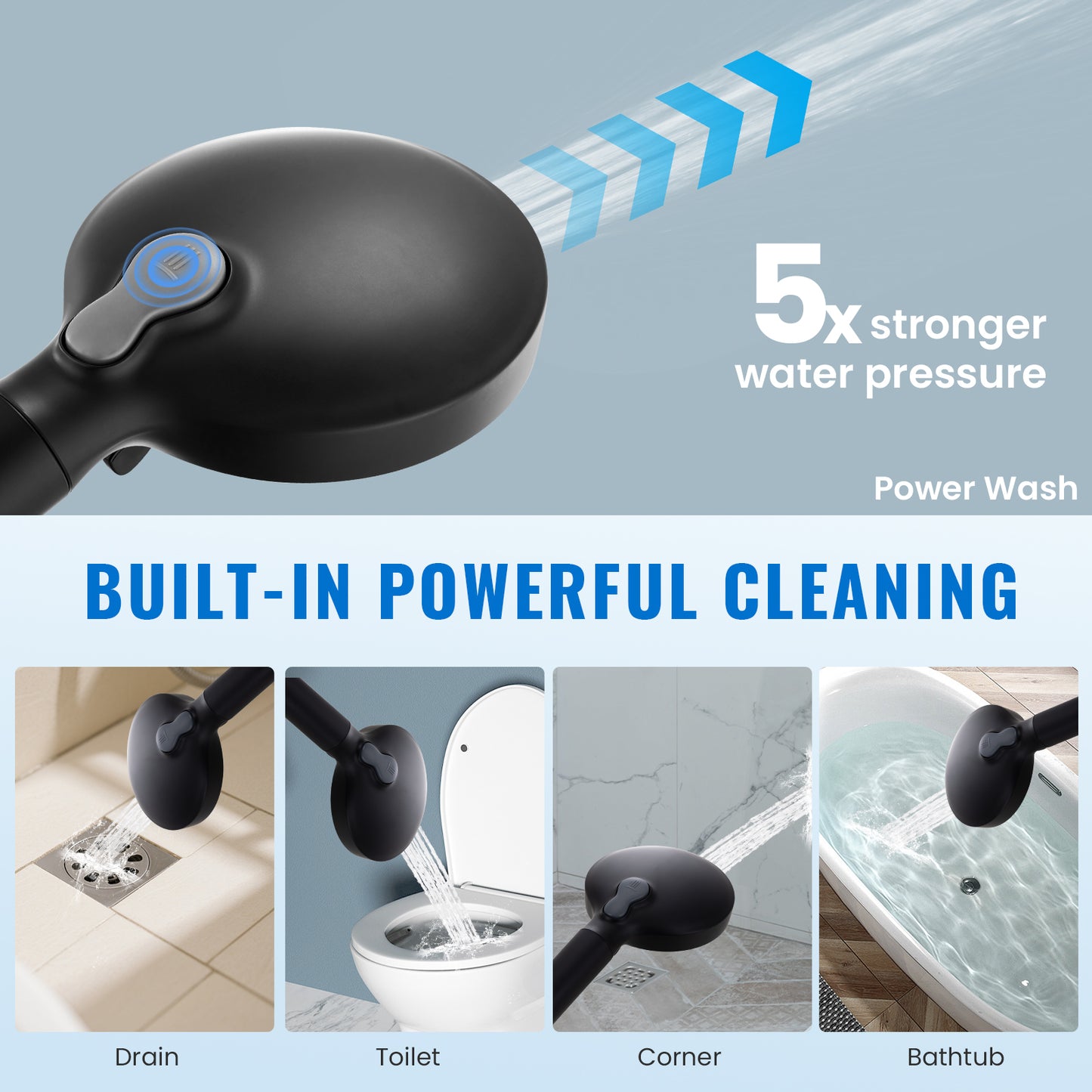 Ryamen Filtered Shower Head with Handheld, High Pressure 9-Spray Modes Detachable Shower Head with Filter for Hard Water-Remove Chlorine & Impurities, Improve Skin & Hair Health