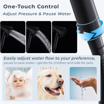 Ryamen 2026 Filtered Magnetic Shower Head with Handheld– High Pressure Showerhead with Power Wash Mode, Chlorine Removal, Massage Brush, Pressure Adjustable, One-Touch Pause & Stainless Steel Hose