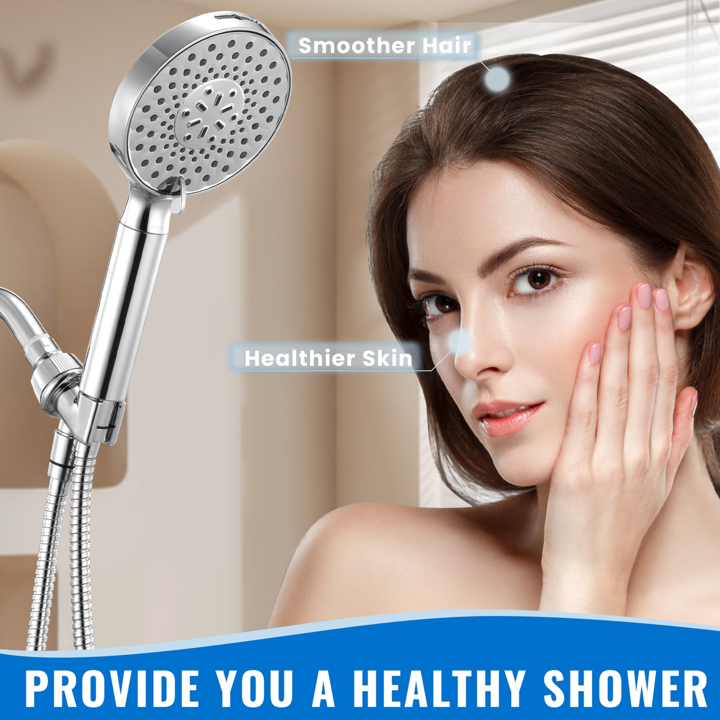 Replacement Filters for Handheld Shower Head - Hard Water Shower Filter Removes Chlorine, Reduces Dry Itchy Skin & Protects Hair,2 Pack