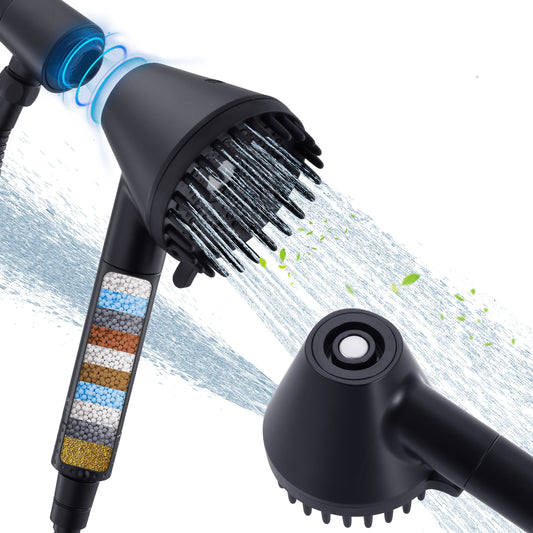 Ryamen 2026 Filtered Magnetic Shower Head with Handheld– High Pressure Showerhead with Power Wash Mode, Chlorine Removal, Massage Brush, Pressure Adjustable, One-Touch Pause & Stainless Steel Hose