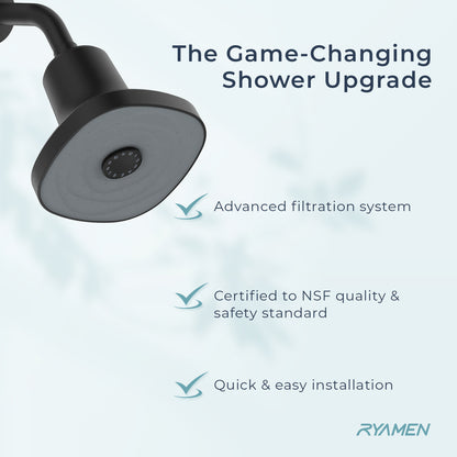 Ryamen Flitered Rain Shower Head (Black/White/Brushed Nickle)