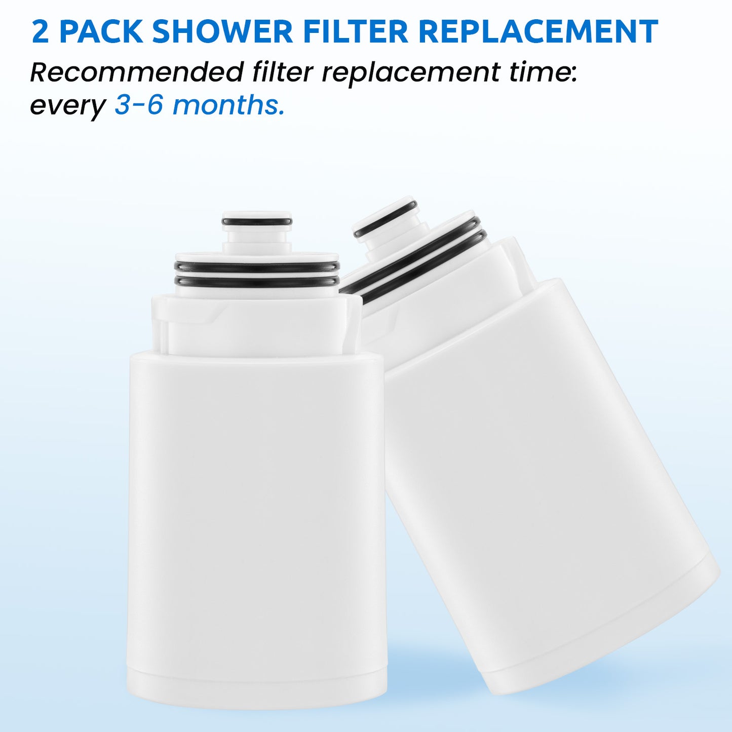 Filters Replacement ONLY for Dual 10" Filtered Shower Head Combo, Effective Chlorine Removal Rate≥90%, 2-Pack (White)
