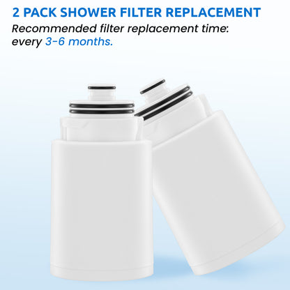 Filters Replacement ONLY for Dual 10" Filtered Shower Head Combo, Effective Chlorine Removal Rate≥90%, 2-Pack (White)