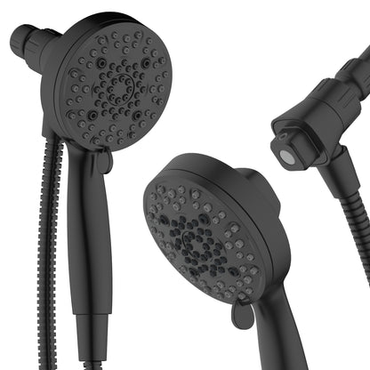 Magnetic Shower Head with Handheld, High Pressure - 6 Spray Modes Handheld Shower Head, Eco-Friendly Magnetic Docking System, 70" Stainless Steel Hose, Tool Free Installation, Matte Black