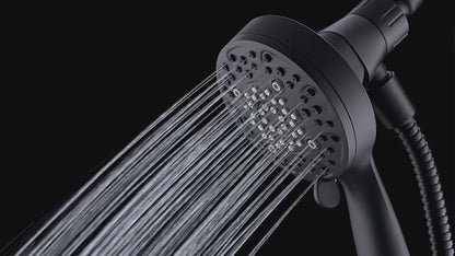 Magnetic Handheld Shower Head, With 6 Spray Modes, High Pressure Shower Head with Handheld, Magnetic Docking Technology, 4.3 Inches Panel, 70'' Stainless Steel Hose, Black